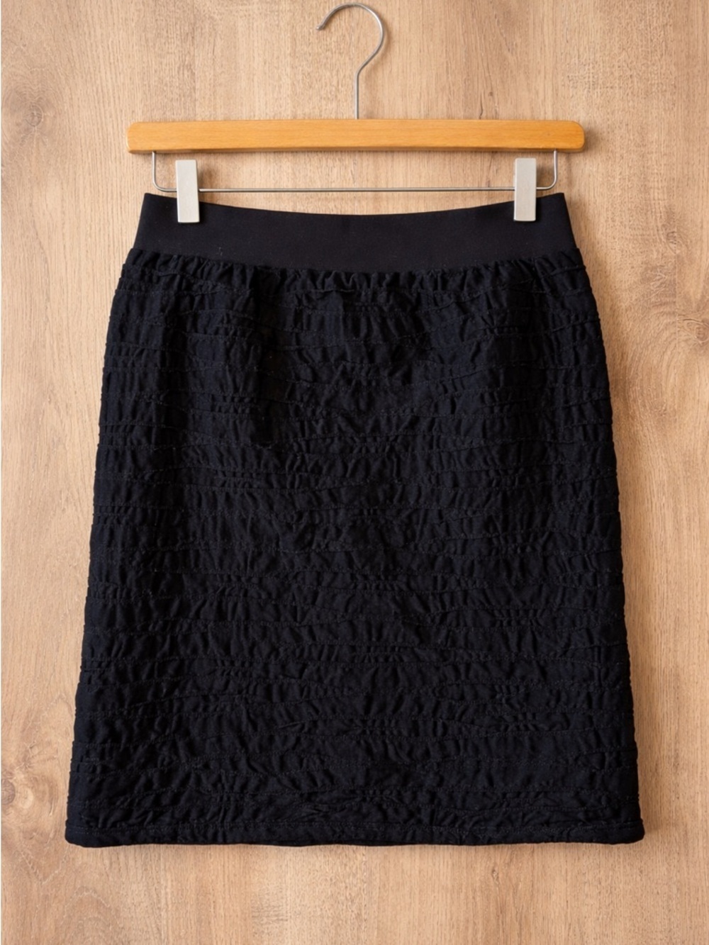 Spiritual Gangster Black Textured Pull-On Mini Skirt Size M/L